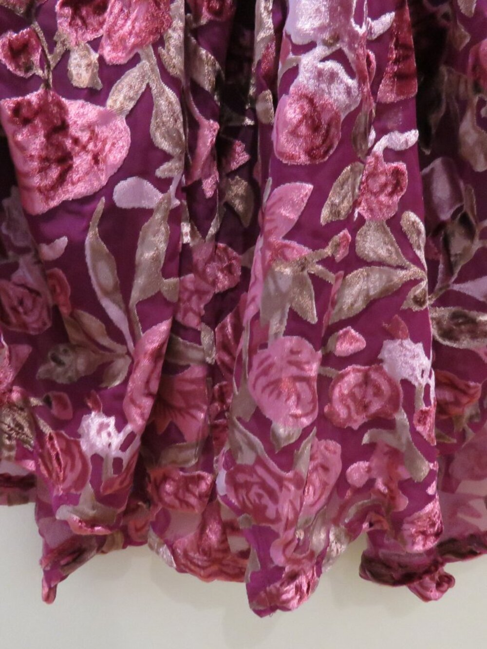 UNIQUE VINTAGE Velvet Burnout Floral Ruched Dress Pink XL Retro Pinup Cocktail - Picture 13 of 15